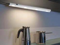 MeineWunschleuchte 2er SET LED Unterbauleuchten Silber Flach Mit 230V Direktanschluss, 55cm Lang -Bestes Beleuchtungs Geschäft 2er set led unterbauleuchten silber flach mit 230v 2