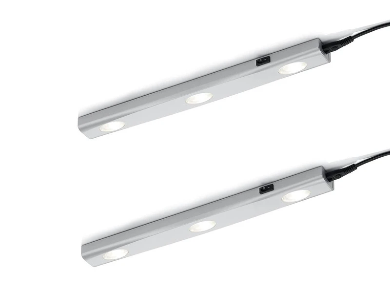 MeineWunschleuchte 2er SET LED Unterbauleuchten Silber Flach Mit 230V Direktanschluss, 40cm 4 MeineWunschleuchte 2er SET LED Unterbauleuchten Silber Flach Mit 230V Direktanschluss, 40cm – Bild 2