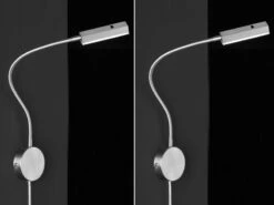 Fischer & Honsel 2er SET LED Wandlampen Dimmbar, Schwanenhals Leselampen Wandmontage