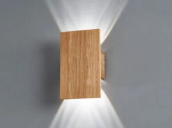 MeineWunschleuchte 2er SET LED Wandleuchten Holz Rechteckig Up And Down, 15x25cm -Bestes Beleuchtungs Geschäft 2er set led wandleuchten holz rechteckig up and do 10