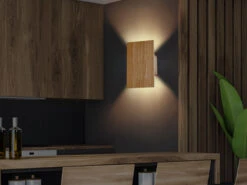 MeineWunschleuchte 2er SET LED Wandleuchten Holz Rechteckig Up And Down, 15x25cm -Bestes Beleuchtungs Geschäft 2er set led wandleuchten holz rechteckig up and do 15