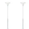 Konstsmide 2er Set Mastleuchte / Gartenlaterne GEMINI, Höhe 220cm, E27, Alu Weiß / Opalglas -Bestes Beleuchtungs Geschäft 2er set mastleuchte gartenlaterne gemini hoehe 220