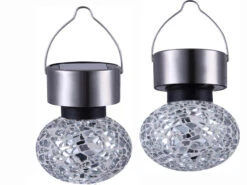 Globo 2er SET Mosaik Solarleuchten - LED Gartenlaternen Zum Aufhängen