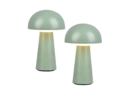 MeineWunschleuchte 2er SET Outdoor Akku LED Tischleuchten Touch Dimmer Grün Höhe 21cm -Bestes Beleuchtungs Geschäft 2er set outdoor akku led tischleuchten touch dimme 19