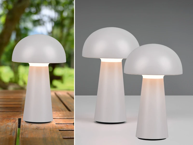 MeineWunschleuchte 2er SET Outdoor Akku LED Tischleuchten Touch Dimmer, Grau Höhe 21cm 3 MeineWunschleuchte 2er SET Outdoor Akku LED Tischleuchten Touch Dimmer, Grau Höhe 21cm