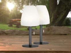 FHL Easy 2er SET Outdoor Akku RGB Tischlampen FIUMARA, Höhe 30cm