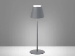 MeineWunschleuchte 2er SET Outdoor Akku Tischlampen Grau Ohne Kabel - LED & RGB - Höhe 38cm -Bestes Beleuchtungs Geschäft 2er set outdoor akku tischlampen grau ohne kabel l 2