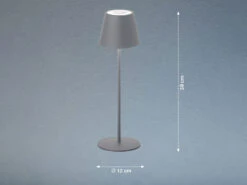 MeineWunschleuchte 2er SET Outdoor Akku Tischlampen Grau Ohne Kabel - LED & RGB - Höhe 38cm -Bestes Beleuchtungs Geschäft 2er set outdoor akku tischlampen grau ohne kabel l 3