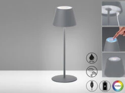 MeineWunschleuchte 2er SET Outdoor Akku Tischlampen Grau Ohne Kabel - LED & RGB - Höhe 38cm -Bestes Beleuchtungs Geschäft 2er set outdoor akku tischlampen grau ohne kabel l 4