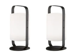 MeineWunschleuchte 2er SET Outdoor Akku Tischlampen Ohne Kabel Mit Fernbedienung & RGB - 25cm -Bestes Beleuchtungs Geschäft 2er set outdoor akku tischlampen ohne kabel mit fe 1