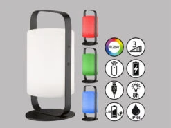 MeineWunschleuchte 2er SET Outdoor Akku Tischlampen Ohne Kabel Mit Fernbedienung & RGB - 25cm -Bestes Beleuchtungs Geschäft 2er set outdoor akku tischlampen ohne kabel mit fe 3
