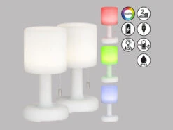 FHL Easy 2er SET Outdoor Akku Tischlampen TERMOLI Ohne Kabel - Dimmbar & RGB - Höhe 25cm -Bestes Beleuchtungs Geschäft 2er set outdoor akku tischlampen termoli ohne kabe 3
