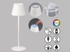 MeineWunschleuchte 2er SET Outdoor Akku Tischlampen Weiß Ohne Kabel - LED & RGB - Höhe 38cm -Bestes Beleuchtungs Geschäft 2er set outdoor akku tischlampen weiss ohne kabel 1 4
