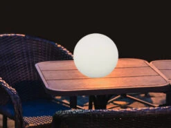 MeineWunschleuchte 2er SET Outdoor LED Kugel Tischleuchte Mit Akku Per USB Aufladbar, Weiß Ø 25cm -Bestes Beleuchtungs Geschäft 2er set outdoor led kugel tischleuchte mit akku pe 7