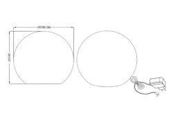 MeineWunschleuchte 2er SET Outdoor LED Kugel Tischleuchte Mit Akku Per USB Aufladbar, Weiß Ø 25cm -Bestes Beleuchtungs Geschäft 2er set outdoor led kugel tischleuchte mit akku pe 8