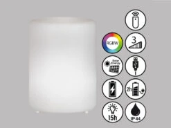 MeineWunschleuchte 2er SET Outdoor Solar Tischleuchten 15cm Klein Mit Fernbedienung & RGB LED -Bestes Beleuchtungs Geschäft 2er set outdoor solar tischleuchten 15cm klein mit 3