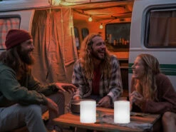 MeineWunschleuchte 2er SET Outdoor Solar Tischleuchten 15cm Klein Mit Fernbedienung & RGB LED -Bestes Beleuchtungs Geschäft 2er set outdoor solar tischleuchten 15cm klein mit 4