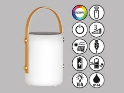 MeineWunschleuchte 2er SET Outdoor Solar Tischleuchten 24cm Mit Fernbedienung & RGB Farben -Bestes Beleuchtungs Geschäft 2er set outdoor solar tischleuchten 24cm mit fernb 3