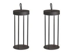 MeineWunschleuchte 2er SET Outdoor Tischlampen 36cm Schwarz Ohne Strom Mit Akku & USB Kabel -Bestes Beleuchtungs Geschäft 2er set outdoor tischlampen 36cm schwarz ohne stro 1