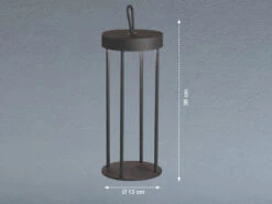 MeineWunschleuchte 2er SET Outdoor Tischlampen 36cm Schwarz Ohne Strom Mit Akku & USB Kabel -Bestes Beleuchtungs Geschäft 2er set outdoor tischlampen 36cm schwarz ohne stro 2