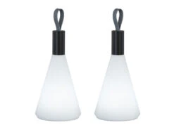 MeineWunschleuchte 2er SET Outdoor Tischleuchten 31,5cm Ohne Kabel - Dimmbar & USB Aufladbar -Bestes Beleuchtungs Geschäft 2er set outdoor tischleuchten 315cm ohne kabel dim 1