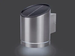 MeineWunschleuchte 2er-Set Solar Außenwandleuchten Edelstahl, Ø Ca. 9 Cm, Dämmerungssensor -Bestes Beleuchtungs Geschäft 2er set solar aussenwandleuchten edelstahl ca 9 cm 3