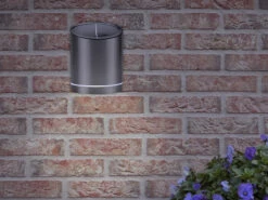 MeineWunschleuchte 2er-Set Solar Außenwandleuchten Edelstahl, Ø Ca. 9 Cm, Dämmerungssensor -Bestes Beleuchtungs Geschäft 2er set solar aussenwandleuchten edelstahl ca 9 cm 7