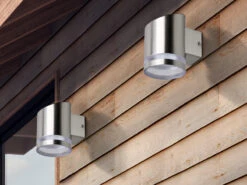 MeineWunschleuchte 2er SET Solar Außenwandleuchten Edelstahl, Mit Dämmerungssensor -Bestes Beleuchtungs Geschäft 2er set solar aussenwandleuchten edelstahl mit dae 4