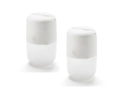 Konstsmide 2er Set Solar LED Leuchte ASSISI Mit 3-Stufen Dimmer & USB-Kabel, IP44, Weiß