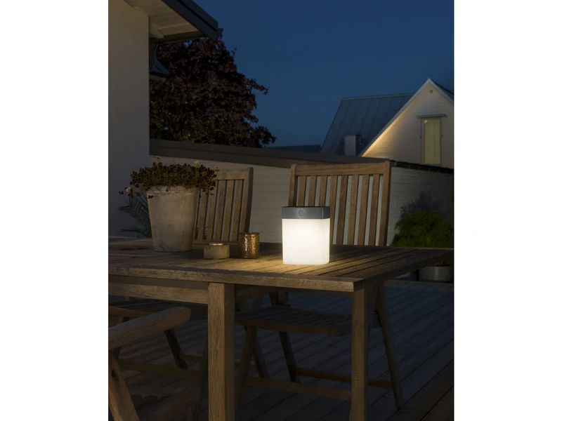 Konstsmide 2er Set Solar LED Leuchte Mit 3-Stufen Dimmer ASSISI, Höhe 14,5cm, IP44, Grau 9 Konstsmide 2er Set Solar LED Leuchte Mit 3-Stufen Dimmer ASSISI, Höhe 14,5cm, IP44, Grau – Bild 7