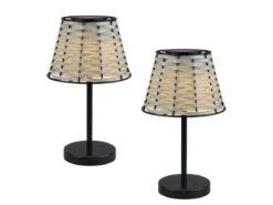 MeineWunschleuchte 2er SET Solar LED Tischleuchten Schwarz Mit Lampenschirm Rattanoptik Höhe 32cm 14 MeineWunschleuchte 2er SET Solar LED Tischleuchten Schwarz Mit Lampenschirm Rattanoptik Höhe 32cm -Bestes Beleuchtungs Geschäft 2er set solar led tischleuchten schwarz mit lampen 1