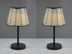 MeineWunschleuchte 2er SET Solar LED Tischleuchten Schwarz Mit Lampenschirm Rattanoptik Höhe 32cm 15 MeineWunschleuchte 2er SET Solar LED Tischleuchten Schwarz Mit Lampenschirm Rattanoptik Höhe 32cm -Bestes Beleuchtungs Geschäft 2er set solar led tischleuchten schwarz mit lampen 2