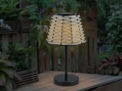 MeineWunschleuchte 2er SET Solar LED Tischleuchten Schwarz Mit Lampenschirm Rattanoptik Höhe 32cm 18 MeineWunschleuchte 2er SET Solar LED Tischleuchten Schwarz Mit Lampenschirm Rattanoptik Höhe 32cm -Bestes Beleuchtungs Geschäft 2er set solar led tischleuchten schwarz mit lampen 5