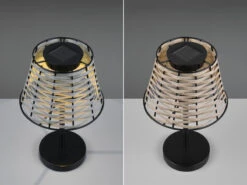 MeineWunschleuchte 2er SET Solar LED Tischleuchten Schwarz Mit Lampenschirm Rattanoptik Höhe 32cm 20 MeineWunschleuchte 2er SET Solar LED Tischleuchten Schwarz Mit Lampenschirm Rattanoptik Höhe 32cm -Bestes Beleuchtungs Geschäft 2er set solar led tischleuchten schwarz mit lampen 7