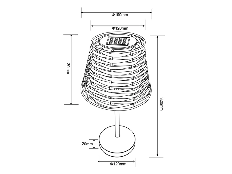 MeineWunschleuchte 2er SET Solar LED Tischleuchten Schwarz Mit Lampenschirm Rattanoptik Höhe 32cm 11 MeineWunschleuchte 2er SET Solar LED Tischleuchten Schwarz Mit Lampenschirm Rattanoptik Höhe 32cm – Bild 9