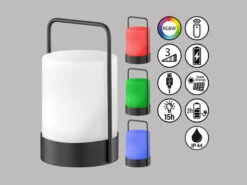 MeineWunschleuchte 2er SET Solar Tischleuchten Mit Fernbedienung & RGB LED - 20cm -Bestes Beleuchtungs Geschäft 2er set solar tischleuchten mit fernbedienung rgb 1 3