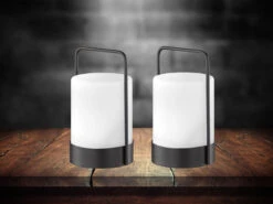 MeineWunschleuchte 2er SET Solar Tischleuchten Mit Fernbedienung & RGB LED - 20cm -Bestes Beleuchtungs Geschäft 2er set solar tischleuchten mit fernbedienung rgb 1 4