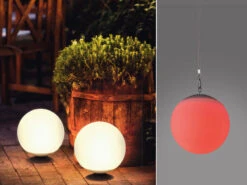 FHL Easy 2er SET Solarkugeln Mit Farbwechsel - 2 In 1 Tischleuchten & Pendelleuchten 20cm