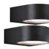 Konstsmide 2er-Set Stilvolle Wandleuchten TERAMO, E27, Aluminium Schwarz, Höhe 7 Cm -Bestes Beleuchtungs Geschäft 2er set stilvolle wandleuchten teramo e27 aluminiu