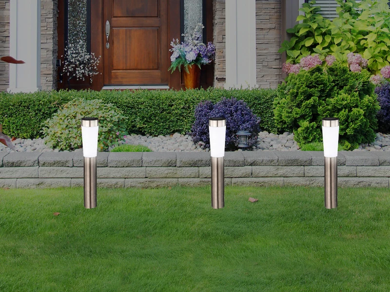 Globo 2er SET Vielseitig Verwendbare LED Solarleuchten Mit Erdspieß, Edelstahl 6 Globo 2er SET Vielseitig Verwendbare LED Solarleuchten Mit Erdspieß, Edelstahl – Bild 4