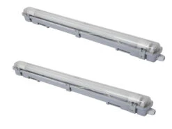 Perel 2er Set Wasserdichte T8 LED Deckenleuchten 65,5cm Für Keller, Garage & Hobbyraum
