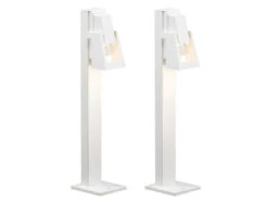 Konstsmide 2er-Set Wegeleuchten POTENZA, Aluminium Weiß, GU10-Sockel, Höhe 100 Cm, IP54