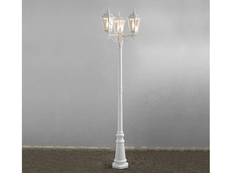 Konstsmide 2er-Set Weiße Gartenlaterne FIRENZE 3 X E27 Aluminium, Inkl. Pfahl Und Fundament 7 Konstsmide 2er-Set Weiße Gartenlaterne FIRENZE 3 X E27 Aluminium, Inkl. Pfahl Und Fundament – Bild 5