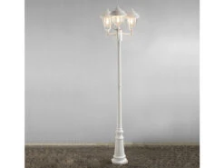 Konstsmide 2er-Set Weiße Gartenlaterne PARMA Aus Aluminium, E27, IP43, H.: 218 Cm -Bestes Beleuchtungs Geschäft 2er set weisse gartenlaterne parma aus aluminium e 4