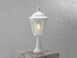 Konstsmide 2er-Set Weiße Sockelleuchten FIRENZE, E27, Aluminium, Höhe 55 Cm -Bestes Beleuchtungs Geschäft 2er set weisse sockelleuchten firenze e27 aluminiu 3