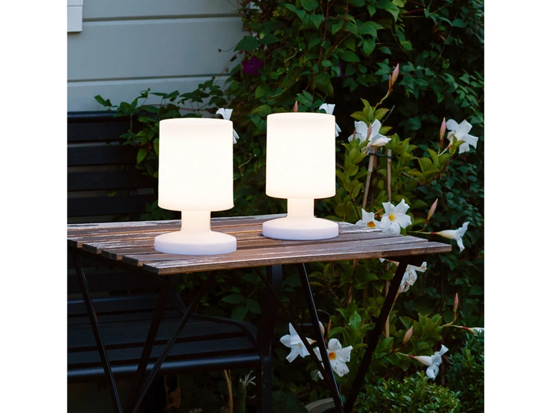 MeineWunschleuchte 2er SET Wiederaufladbare LED Außentischleuchte Mit AKKU, Höhe 25cm 3 MeineWunschleuchte 2er SET Wiederaufladbare LED Außentischleuchte Mit AKKU, Höhe 25cm