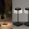 MeineWunschleuchte 2er Set Wiederaufladbare LED Outdoor Tischleuchten Dimmbar In Schwarz, Höhe 27cm -Bestes Beleuchtungs Geschäft 2er set wiederaufladbare led outdoor tischleuchten