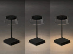 MeineWunschleuchte 2er Set Wiederaufladbare LED Outdoor Tischleuchten Dimmbar In Schwarz, Höhe 27cm -Bestes Beleuchtungs Geschäft 2er set wiederaufladbare led outdoor tischleuchten 5