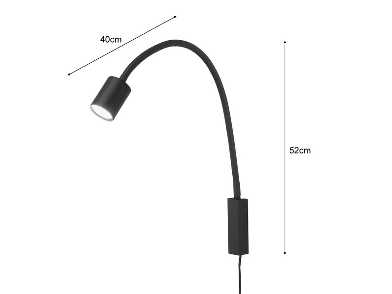 Fischer & Honsel 2in1 Wandleuchte & Bettleuchte JUSTI Schwarz, Schwanenhals Leseleuchte 6 Fischer & Honsel 2in1 Wandleuchte & Bettleuchte JUSTI Schwarz, Schwanenhals Leseleuchte – Bild 4
