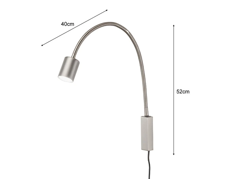 Fischer & Honsel 2in1 Wandleuchte & Bettleuchte JUSTI Silber, Schwanenhals Leseleuchte 6 Fischer & Honsel 2in1 Wandleuchte & Bettleuchte JUSTI Silber, Schwanenhals Leseleuchte – Bild 4